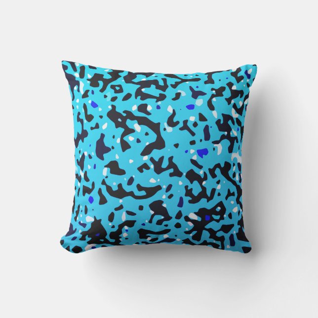 Blue Camo Pattern Buitenkussen (Voorkant)