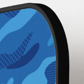 Blue Camo Pattern Cool Camouflage aangepaste tekst Pickleball Paddle (Links Detail)
