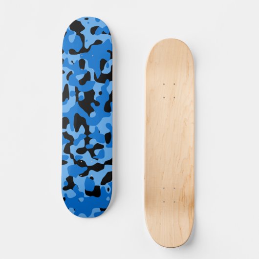 Blue Camo Persoonlijk Skateboard (Voorkant)