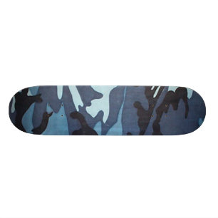 Blue Camo Skateboard Pro
