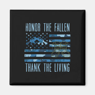 Blue Camo US vlag eren de gevallenen dank mij Magneet