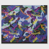 Blue Camo Voeg aangepaste omslagpapier toe Cadeaupapier (Vlak)