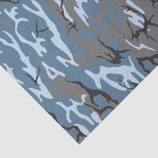 Blue Camo-weefselpapier Tissuepapier (Detail)