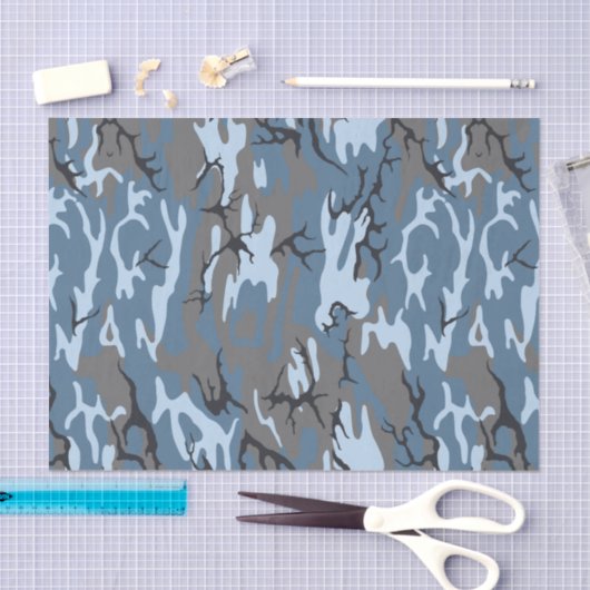 Blue Camo-weefselpapier Tissuepapier (Craft)
