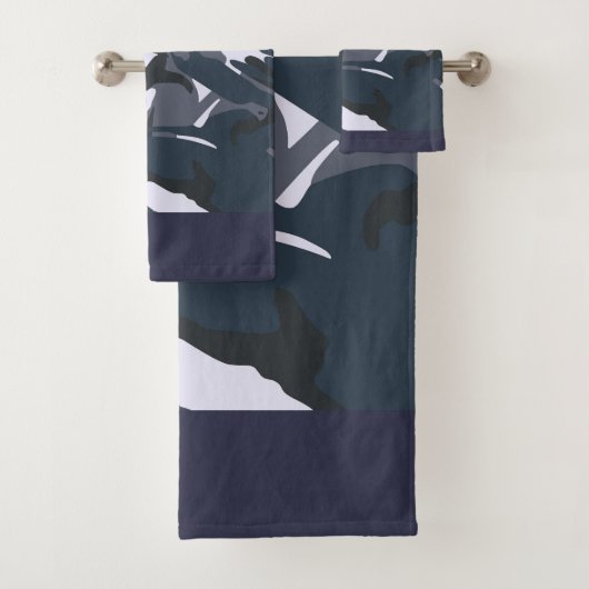 Blue Camou Bad Handdoek (Insitu)