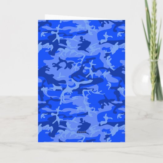 Blue Camouflage 17th Birthday Kaart (Achterkant)