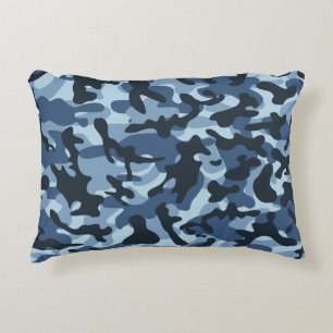 Blue Camouflage Accent Kussen