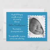 Blue Camouflage Baby Boy Birth Announement Aankondiging (Achterkant)