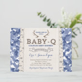 Blue Camouflage Baby shower voor jongen Kaart (Staand voorkant)