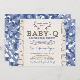 Blue Camouflage Baby shower voor jongen Kaart