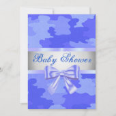 Blue Camouflage Blue Bow Baby shower Uitnodiging (Voorkant)