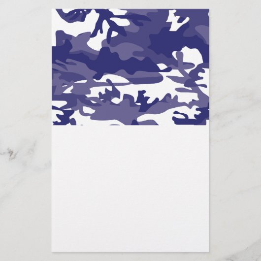 Blue Camouflage Briefpapier (Voorkant)