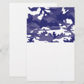 Blue Camouflage Briefpapier (Voorkant / Achterkant)
