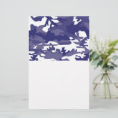 Blue Camouflage Briefpapier (Staand voorkant)