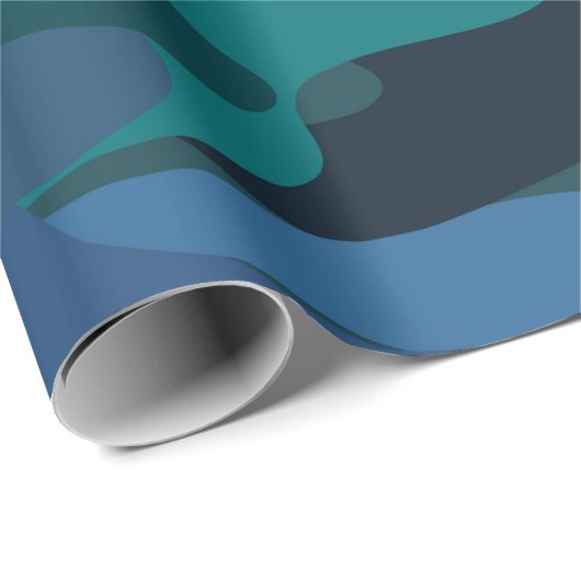 Blue Camouflage Cadeaupapier (Rol Hoek)