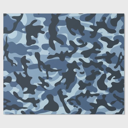 Blue Camouflage Cadeaupapier (Vlak)