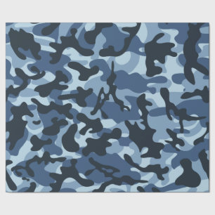 Blue Camouflage Cadeaupapier