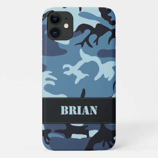 Blue Camouflage Case-Mate iPhone Case (Achterkant)