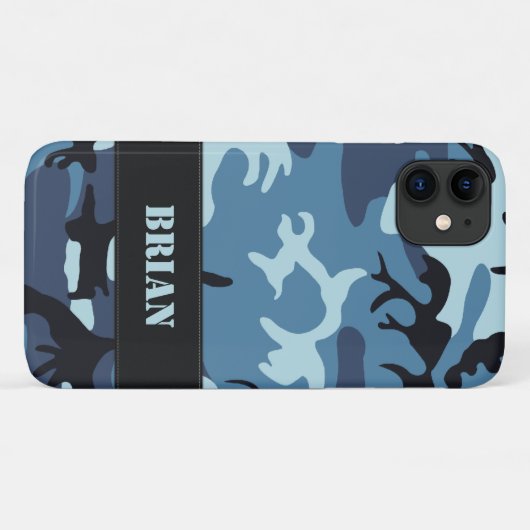 Blue Camouflage Case-Mate iPhone Case (Achterkant (horizontaal))