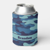 Blue Camouflage Cool Custom Patroon Blikjeskoeler (Blikje Voorkant)
