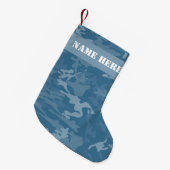 Blue Camouflage Custom Kerstcamo Kleine Kerstsok (Voorkant (Hangend))