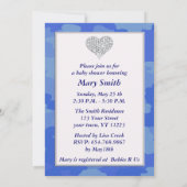 Blue Camouflage Diamond Heart Baby shower Uitnodig Kaart (Achterkant)