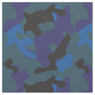 Blue Camouflage Fabric Stof