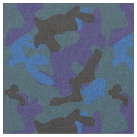 Blue Camouflage Fabric Stof (Close Up)
