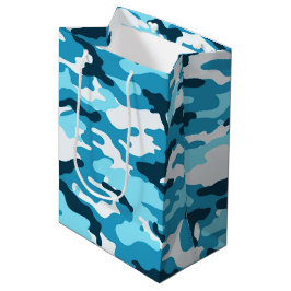 Blue camouflage Gift Bag Medium Cadeauzakje