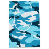 Blue camouflage Gift Bag Medium Cadeauzakje (Voorkant)