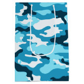 Blue camouflage Gift Bag Medium Cadeauzakje (Achterkant)