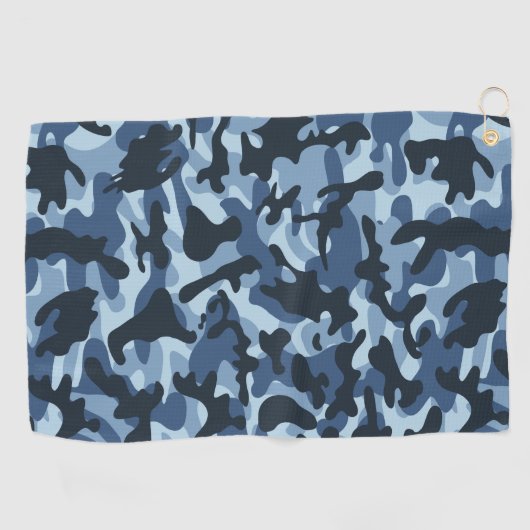 Blue Camouflage Golfhanddoek (Horizontaal)