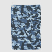 Blue Camouflage Golfhanddoek (Voorkant)