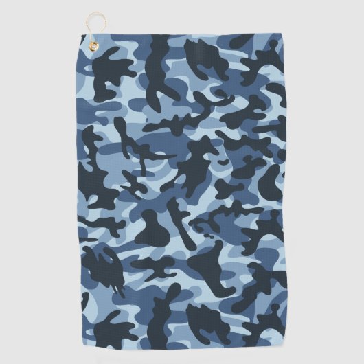 Blue Camouflage Golfhanddoek (Voorkant)