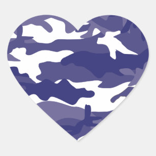 Blue Camouflage Hart Sticker
