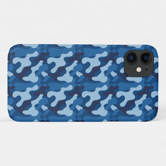 Blue Camouflage Hoesje | iPhone | iPad | Samsung (Achterkant (horizontaal))