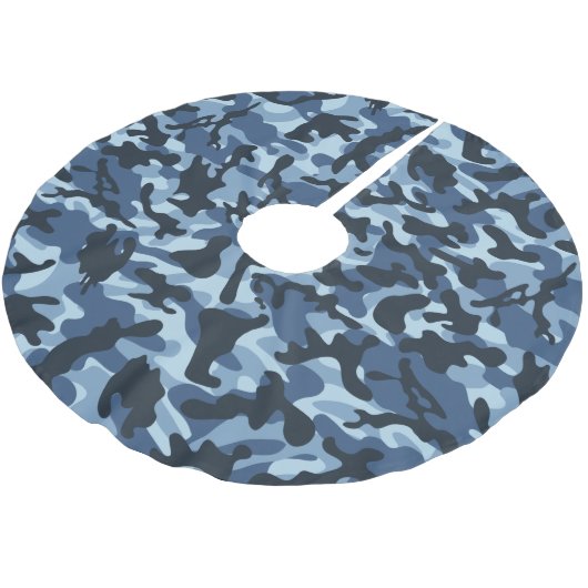 Blue Camouflage Kerstboom Rok (Gekanteld)