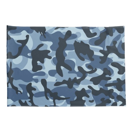 Blue Camouflage Kussensloop (Achterkant-Rechts)