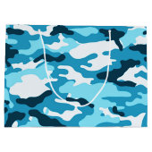 Blue camouflage Large Gift Bag Cadeautasje (Achterkant)