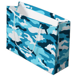 Blue camouflage Large Gift Bag Cadeautasje