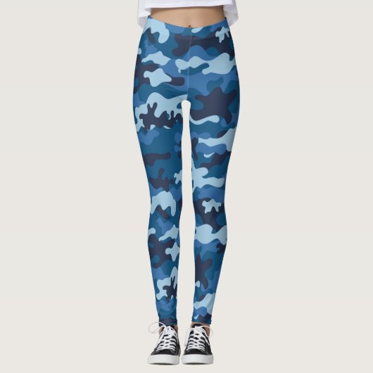 Blue Camouflage Leggings (Voorkant)