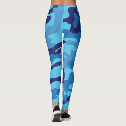 Blue Camouflage Leggings (Achterkant)