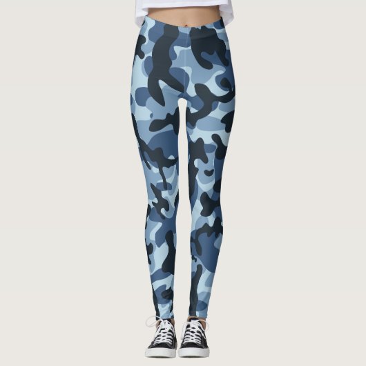 Blue Camouflage Leggings (Voorkant)