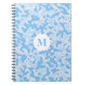 Blue Camouflage Monogram Initiaal Notitieboek (Voorkant)