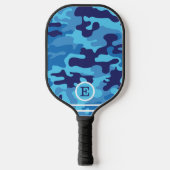 Blue Camouflage Monogram Pickleball Paddle (Voorkant)