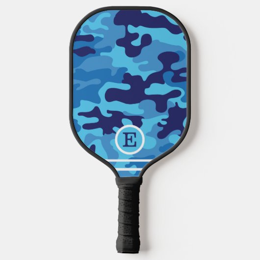 Blue Camouflage Monogram Pickleball Paddle (Achterkant)