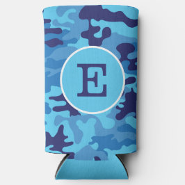 Blue Camouflage Monogram Seltzer Blikjeskoeler