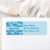 Blue Camouflage Name Persoonlijk Etiket (Insitu)