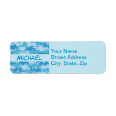 Blue Camouflage Name Persoonlijk Etiket (Voorkant)