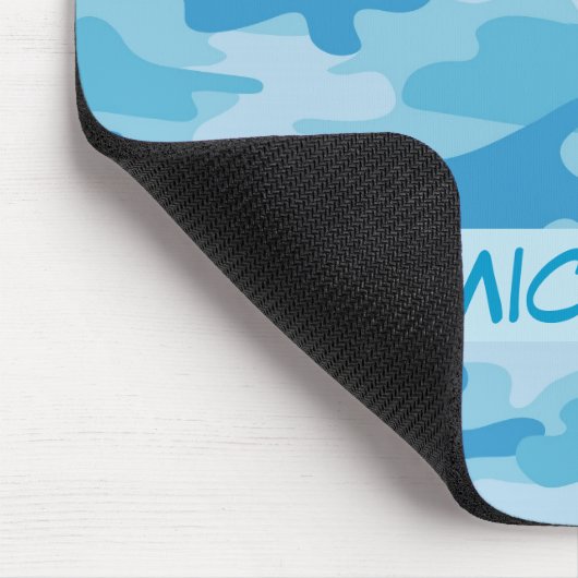Blue Camouflage Name Persoonlijk Muismat (Hoek)